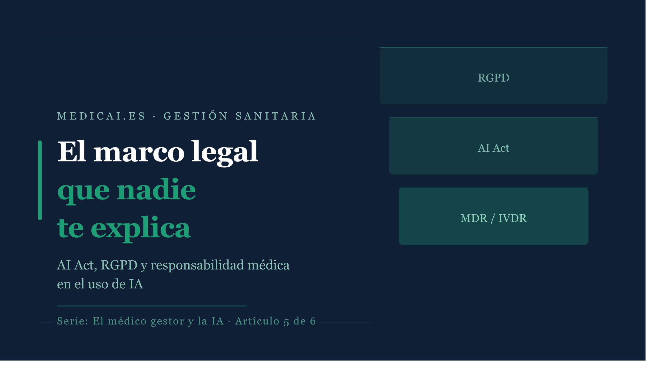 El marco legal que nadie te explica: AI Act, RGPD y responsabilidad médica en el uso de IA