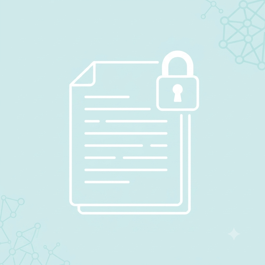 Anonimización de datos antes de subir documentos a un Proyecto Icono de candado y documento representando la anonimización de datos clínicos